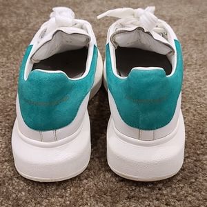 Alexander McQueen White/Green Platform Sneakers